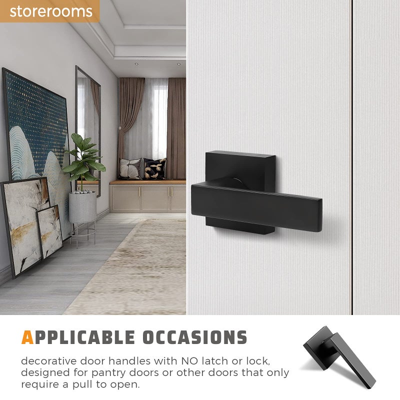 KNOBWELL 3 Pack Single Sided Matte Black Dummy Lever, Dummy Door Handle for Interior Door Use, Right/Left Handing, 0.93 lb One Lever (Only One Side Use) - Image 3